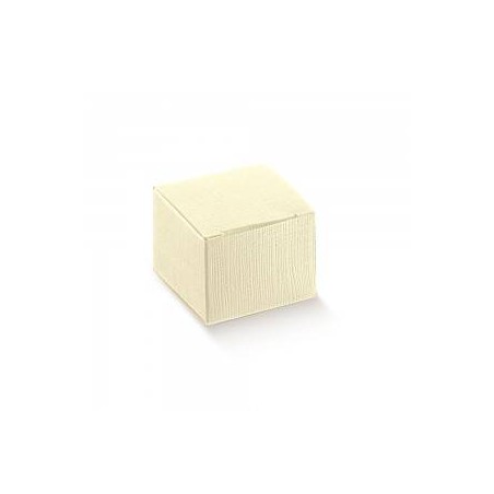 SCATOLA PIEGHEVOLE SETA AVORIO 6x6x6cm 10pz