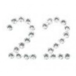 NUMBER 2 DIAMONDS STICKERS 9X12cm 25pz