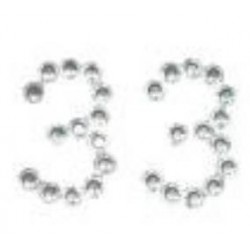 NUMBER 3 DIAMONDS STICKERS 9X12cm 25pz