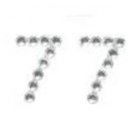NUMBER 7 DIAMONDS STICKERS 9X12cm 25pz
