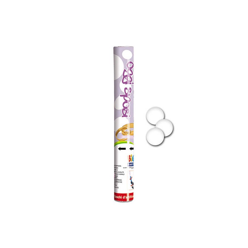 CANNONE OGGI SPOSI CORIANDOLI BIANCHI 30cm