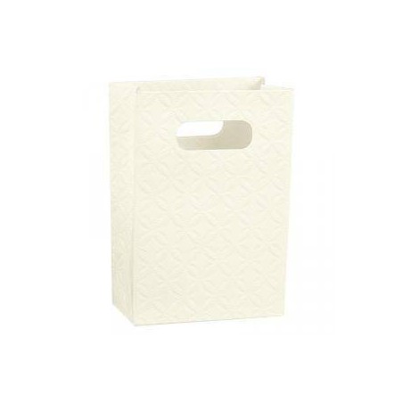 SHOPPER FAGIOLO CARTA MATELASSE' BIANCO 35+13x43cm 10pz
