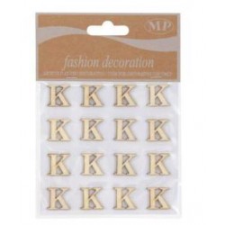 LETTERE 'K' IN LEGNO 10x10cm 16pz