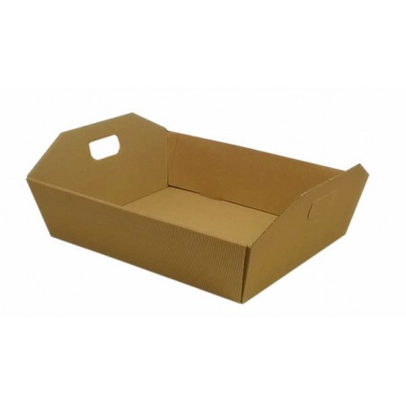 CESTA REGALO C/MANIGLIE MEDIA 34x29x10cm ONDA AVANA PORTATA 10kg