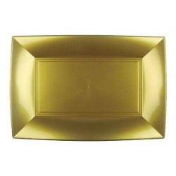 PIATTI RETTANGOLARI NICE ORO 34,5x23cm 6pz