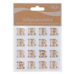 LETTERE 'R' IN LEGNO 10x10cm 16pz
