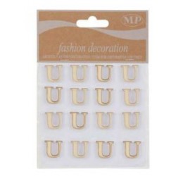 LETTERE 'U' IN LEGNO 10x10cm 16pz