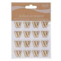 LETTERE 'W' IN LEGNO 10x10cm 16pz