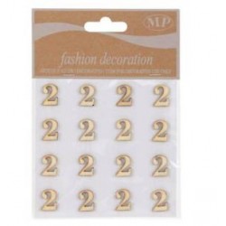 NUMERI 2 IN LEGNO 10x10cm 16pz