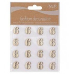 NUMERI 6 IN LEGNO 10x10cm 16pz