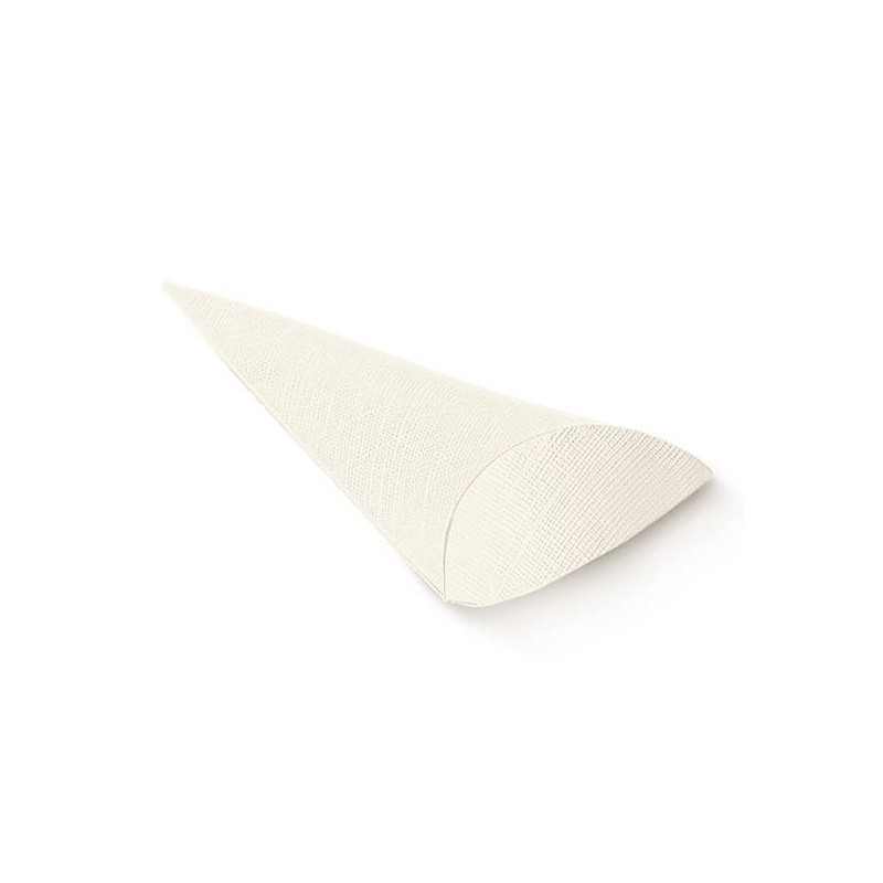 SCATOLA CONO BUSTA SETA BIANCO H.19cm 10pz