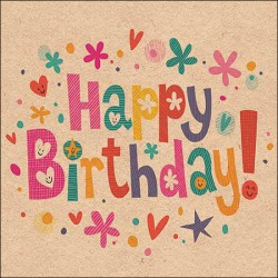 TOVAGLIOLI 33x33 RECYCLED BIRTHDAY WISHES NATURE 20pz