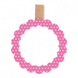 SEGNAPOSTO C/MOLLETTA POIS FUXIA 6pz