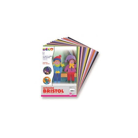 CARTONCINI BRISTOL 35x50cm 15pz ASSORTITI 200gr