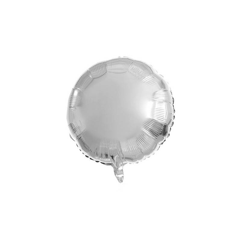 PALLONE MYLAR TONDO 18 45cm ARGENTO METAL