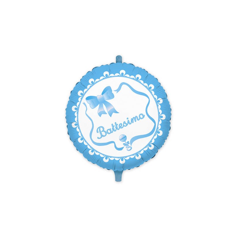 PALLONE MYLAR TONDO IL MIO BATTESIMO CELESTE 45cm