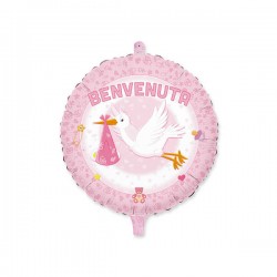 PALLONE TONDO MYLAR BENVENUTA 45cm