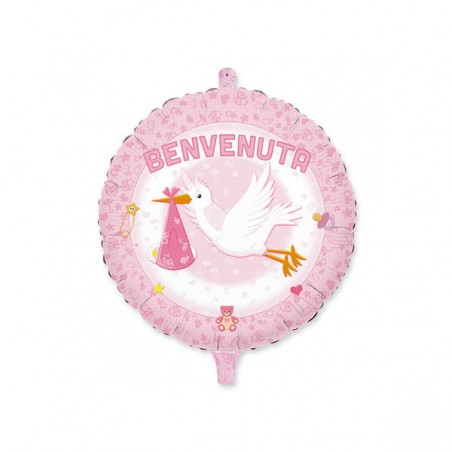 PALLONE TONDO MYLAR BENVENUTA 45cm