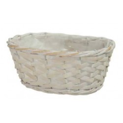 CESTINO OVALE 19,5x14x8cm WHITE WASH