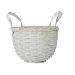 CESTO BAMBOO VERDE CON MANICI Ø15xh12cm