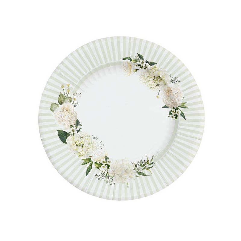 PIATTI PIANI ø27cm FLORAL WHITE 8pz