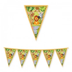 FESTONE BANDIERINE IN CARTA JUNGLE 3mt