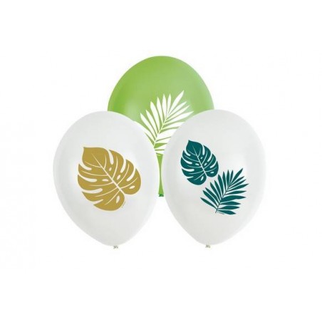 PALLONCINI LATTICE 11'' 27,5cm FOGLIE JUNGLE 6pz