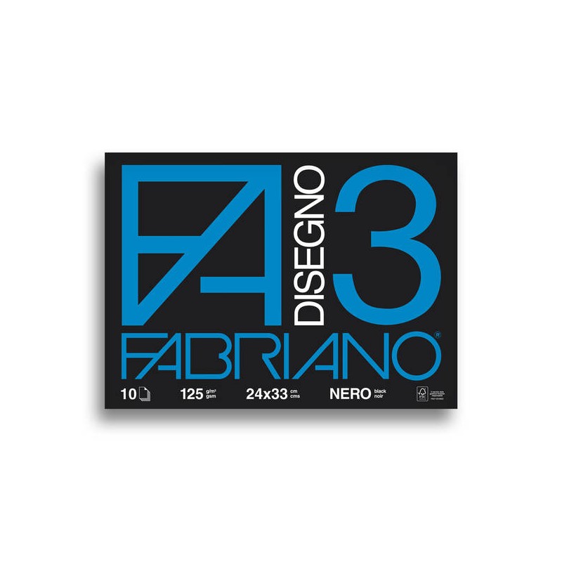 ALBUM FABRIANO F3 24x33cm 10fg 125gr NERO