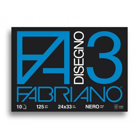ALBUM FABRIANO F3 24x33cm 10fg 125gr NERO