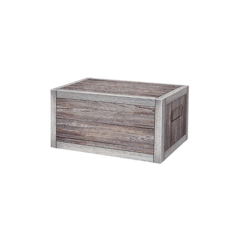 SCATOLA RETTANGOLARE FOLDING BOX 33x22x15cm VINTAGE WOOD PORTATA 5kg
