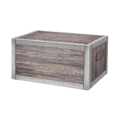 SCATOLA RETTANGOLARE FOLDING BOX 33x22x15cm VINTAGE WOOD PORTATA 5kg