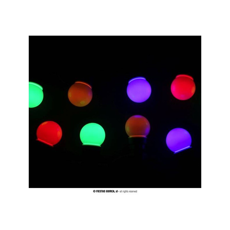 LUCE DA ESTERNO GHIRLANDA 10 LAMPADINE COLORATE IP44