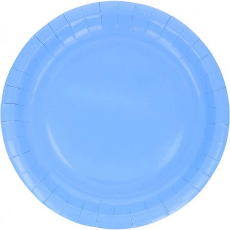 PIATTI PIANI CARTA BIODEGRADABILI 23cm CELESTE 15pz