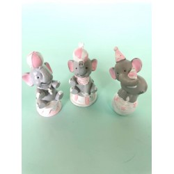 ELEFANTE CIRCO STATUINA ROSA assortiti 1pz