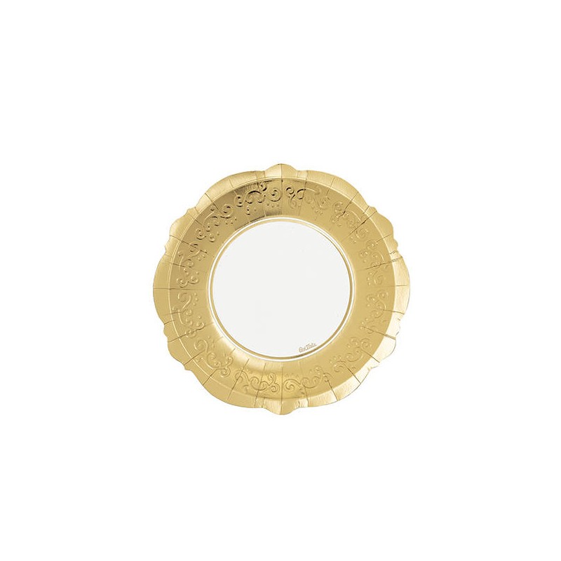 PIATTI LIBERTY ø21cm BIANCO BORDO ORO 8pz