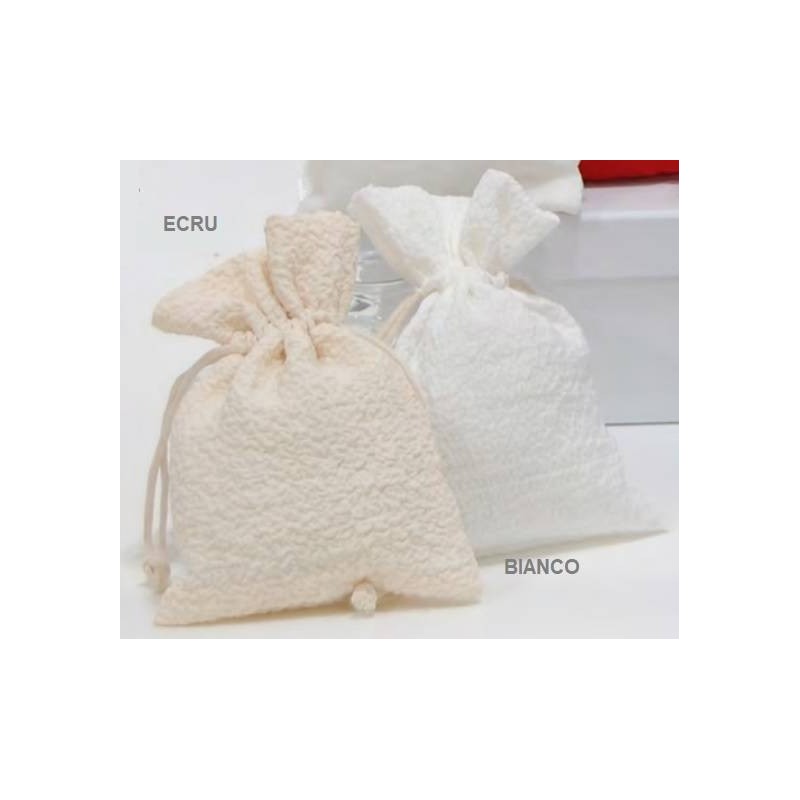 SACCHETTO BOMBONIERA STROPI BIANCO 12pz