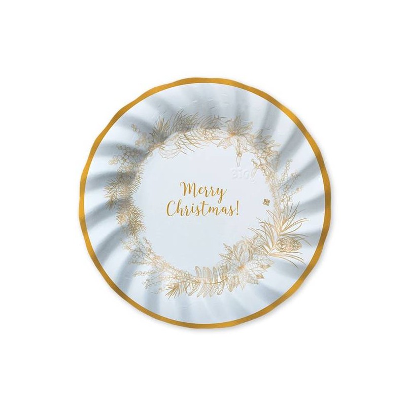 PIATTI PIANI CARTA ø25cm CHRISTMAS GOLD 8pz