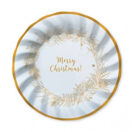 PIATTI PIANI CARTA ø25cm CHRISTMAS GOLD 8pz