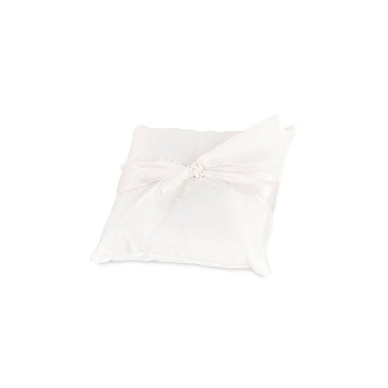 CUSCINO FEDI RASO AVORIO C/NODO 20x20cm