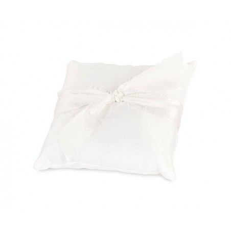 CUSCINO FEDI RASO AVORIO C/NODO 20x20cm