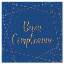 TOVAGLIOLI BUON COMPLEANNO BLUE GOLD 33x33cm 20pz