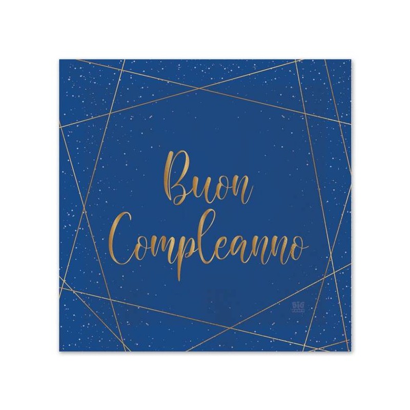 TOVAGLIOLI BUON COMPLEANNO BLUE GOLD 33x33cm 20pz
