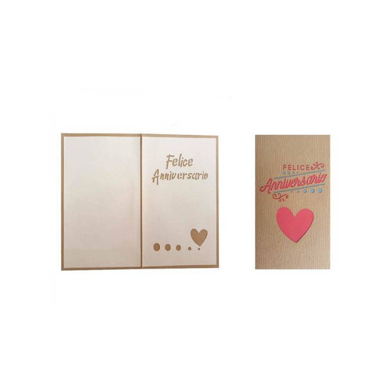 BIGLIETTO AUGURI LASER ART ANNIVESRARIO 4237