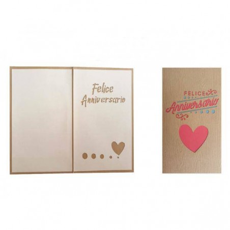 BIGLIETTO AUGURI LASER ART ANNIVESRARIO 4237