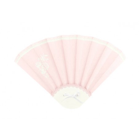 VENTAGLIO PIEGHEVOLE 33x21cm SHABBY CHIC ROSA 10pz