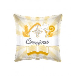 PALLONE MYLAR QUADRATO LA MIA CRESIMA 18 45cm