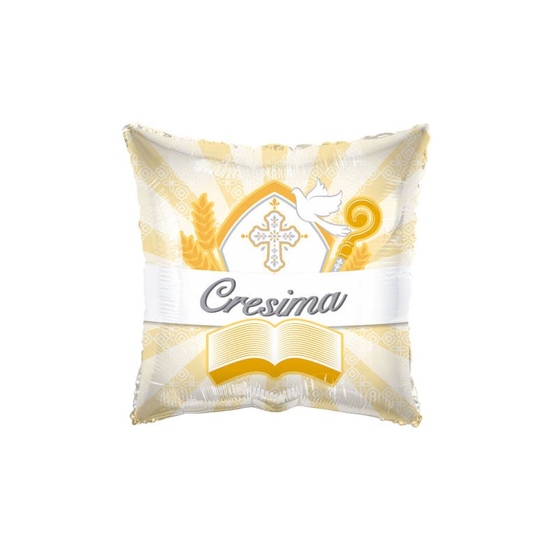 PALLONE MYLAR QUADRATO LA MIA CRESIMA 18 45cm