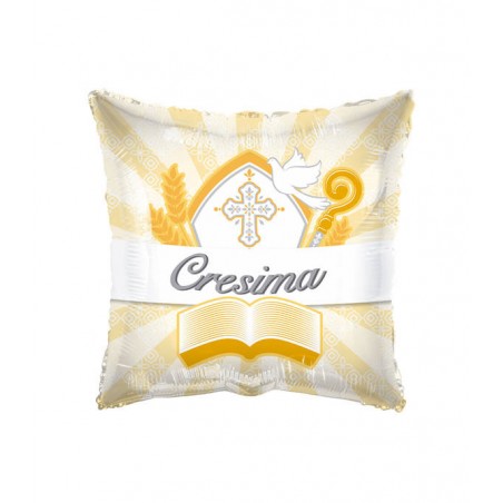 PALLONE MYLAR QUADRATO LA MIA CRESIMA 18 45cm