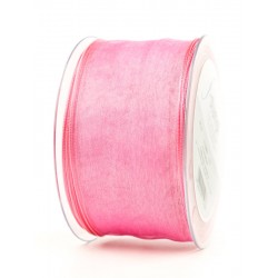 NASTRO TESSUTO CHIFFON mm60x20mt ROSA BONBON