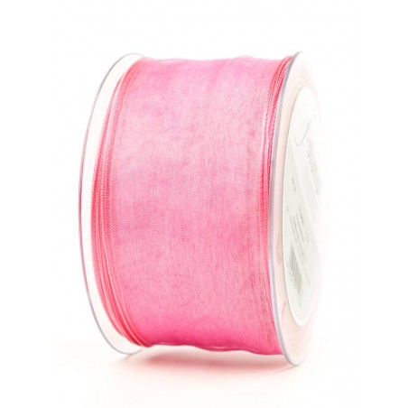 NASTRO TESSUTO CHIFFON mm60x20mt ROSA BONBON